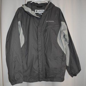 Columbia - Light/Dark Grey Hooded Rain Jacket - Men's M